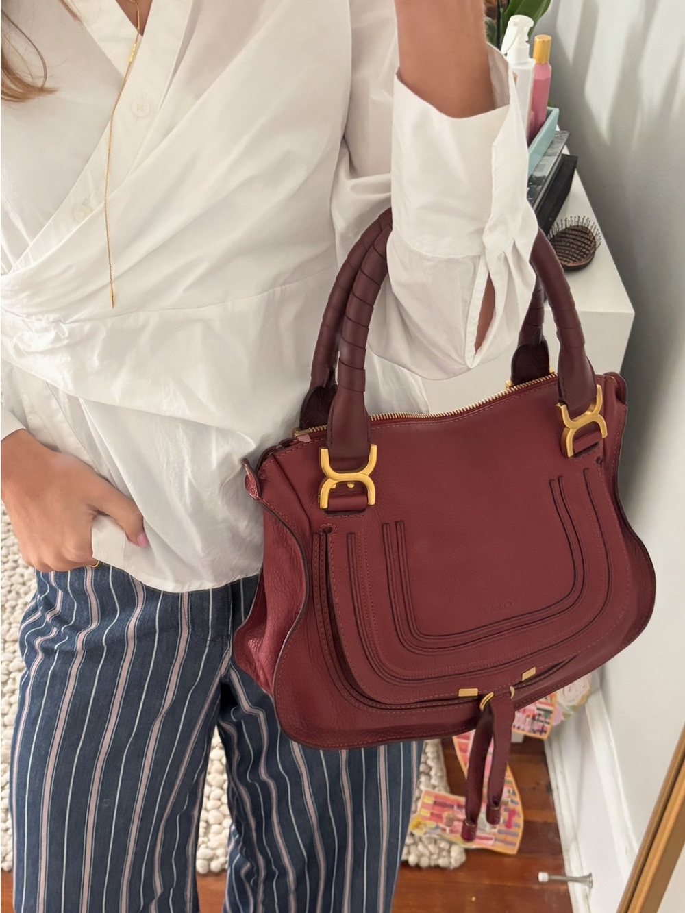 RED CHLOE MARCIE SATCHEL